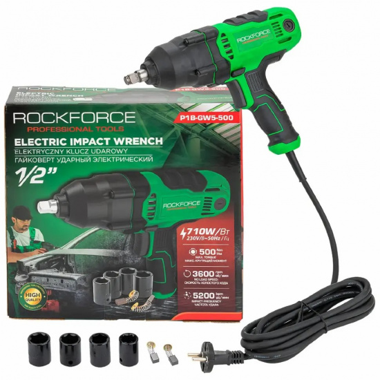 ROCK FORCE Гайковерт ударный электрический 1/2" 710Вт RF-P1B-GW5-500 - 1