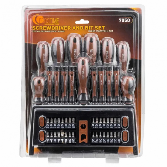 FORSTIME Отвертки в комплекте с битами, набор 50пр. FT-7050 - 1
