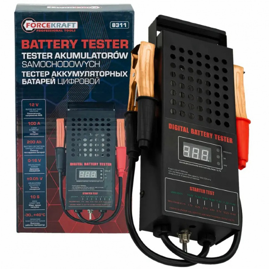 FORCEKRAFT Тестер аккумуляторных батарей цифровой (12V, 100А) FK-8311 - 1