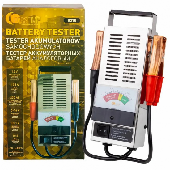 FORSTIME Тестер аккумуляторных батарей аналоговый (12V, 125А) FT-8310 - 1