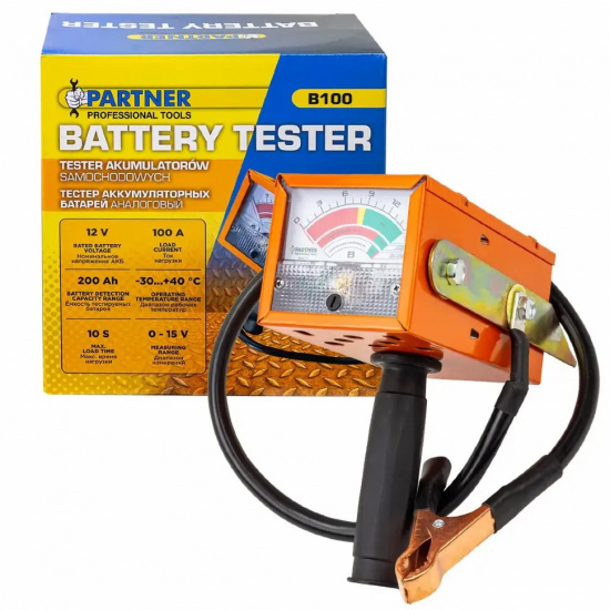 PARTNER Тестер аккумуляторных батарей аналоговый (12V, 100А) PA-B100 - 1