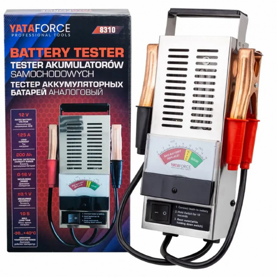 YATAFORCE Тестер аккумуляторных батарей аналоговый (12V, 125А) YF-8310 - 1
