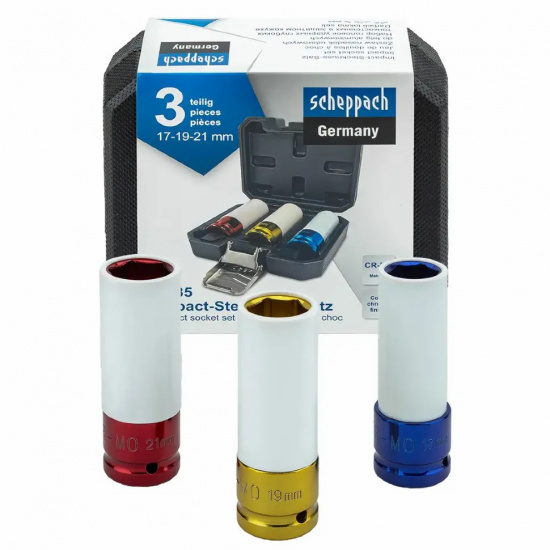 SCHEPPACH Головки ударные глубокие тонкостенные, набор 3пр., 1/2" (17, 19, 21мм) Sch-4035 - 1