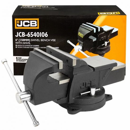 JCB Тиски стальные поворотные с наковальней 6" - 150 мм JCB-6540106 - 1