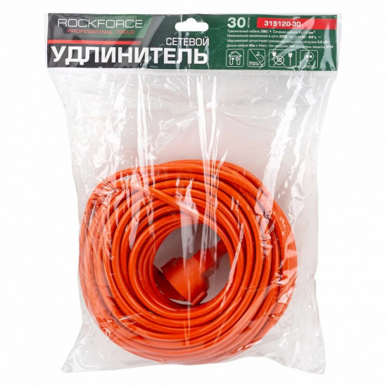 ROCK FORCE Удлинитель сетевой 30м (220В) RF-315120-30 - 1