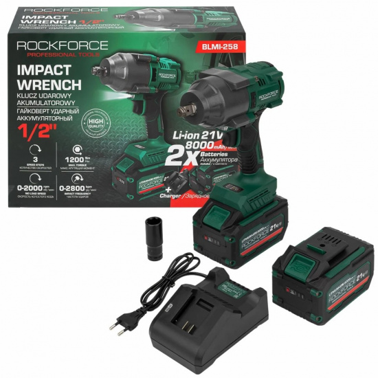 ROCK FORCE Гайковерт ударный аккумуляторный 1/2" 8000мАч RF-BLMI-258 - 1