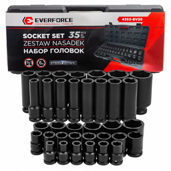 EVERFORCE Головки 1/2", набор 35пр. (6гр.) EF-4353-BV30 - 1