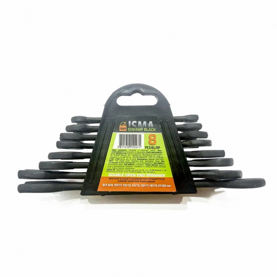ISMA Набор ключей рожковых 8пр. ISMA-5084MP Black - 1