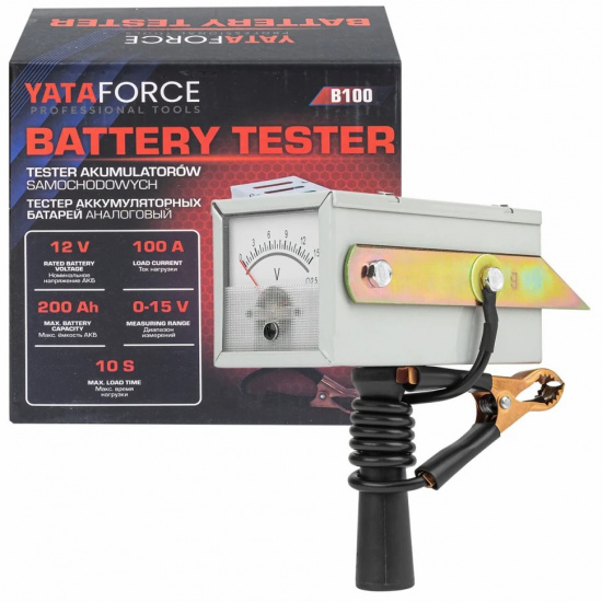 YATAFORCE Тестер аккумуляторных батарей аналоговый 12V, 100A, 200Ah YF-B100 - 1