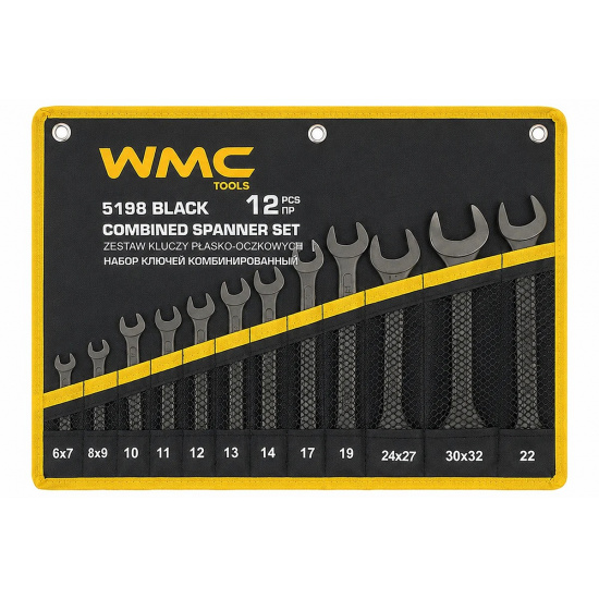 WMC TOOLS Набор ключей комбинированный 12пр. WMC-5198 BLACK - 1