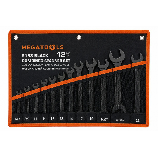 MEGATOOLS Набор ключей комбинированный 12пр. MT-5198 BLACK - 1
