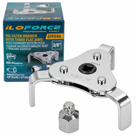 ILOFORCE Съемник масляного фильтра ''краб'' с плоским захватом IF-61904A - 1