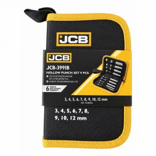 JCB Набор пробойников 9пр. (3,4,5,6,7,8,9,10,12 мм), в сумке JCB-3991B - 1