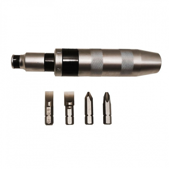FORSAGE Отвертка ударная с набором бит и адаптером, 6пр 1/2"(F)х5/16"(F) (PH2,3х36мм; SL9,11х36мм) в метал. кейсе F-5064 - 1