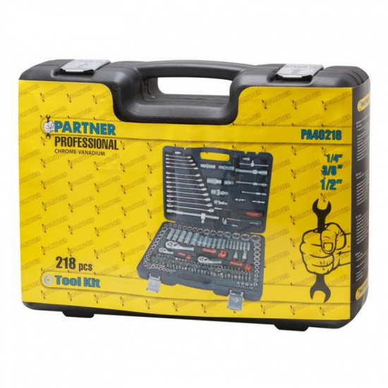 PARTNER 1/4"&3/8"1/2" Набор инструментов 218пр. (6гр.)(4-32мм) PA-40218 - 1