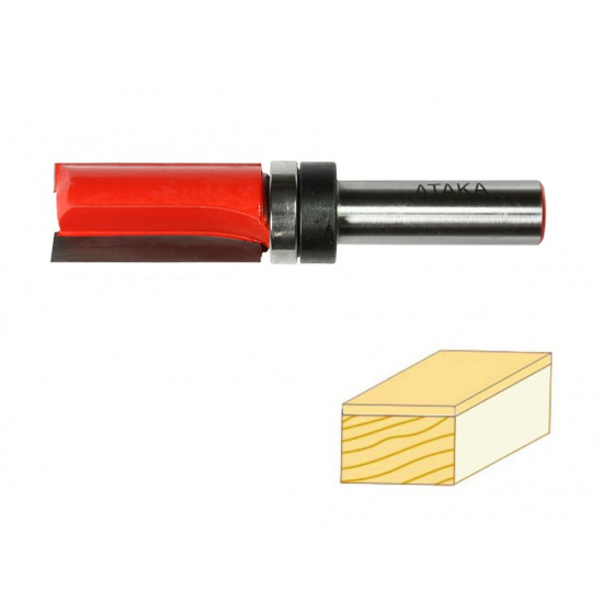 АТАКА Фреза Атака пазовая прямая с подшипником D28,6/ф12/H38 - 1