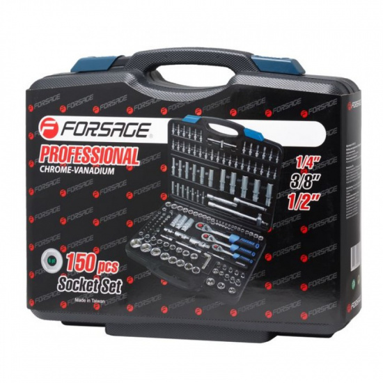 FORSAGE 1/4"&3/8"&1/2" Набор инструмента 150пр. (6-гр.)(4-32мм) F-41501-5 - 1