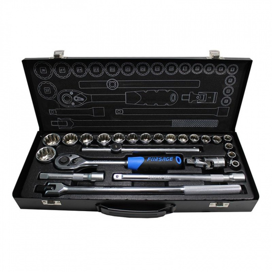 FORSAGE 1/2" Набор инструмента 24пр. (12гр.)(10-32мм) F-4246-9M - 1