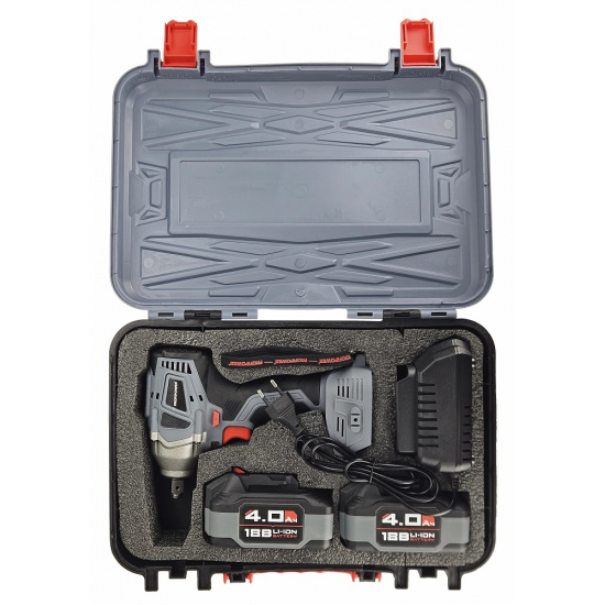 Аккумуляторный бесщеточный гайковерт PROFIPOWER MKDTW-18B (18В,Li-ion-2шт, 4.0Ач, 330Нм, З/У, в кейсе) E0081 - 1