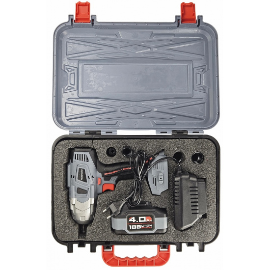 Аккумуляторный бесщеточный ударный гайковерт PROFIPOWER DWDTW-18V (18В,Li-ion-1шт, 4.0Ач, 600Нм, ударные головки,адаптер для бит,З/У, в кейсе) E0105 - 1