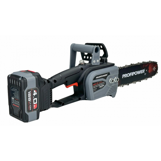 Аккумуляторная бесщеточная цепная пила PROFIPOWER MKDUC-18V (18В,Li-ion-1шт, 4.0Ач, шина 12", 0-4500об/мин, цепь, 45звеньев, З/У, в коробке) E0114 - 1