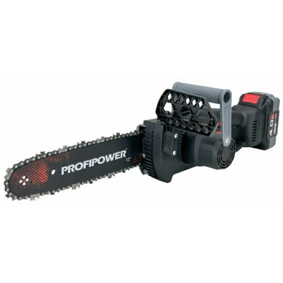 Аккумуляторная бесщеточная цепная пила PROFIPOWER MKDUC-20V (20В,Li-ion-1шт, 4.0Ач, шина 12", 0-4000об/мин, цепь 3/8, 45 звеньев, З/У, в коробке) E0114M1 - 1