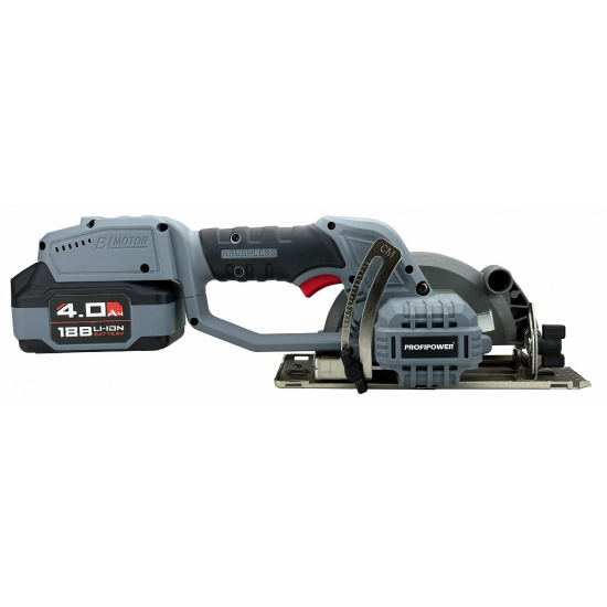 Аккумуляторная бесщеточная циркулярная пила PROFIPOWER DHS-18V (18В,Li-ion-1шт,4.0Ач,140мм,6700об/мин,З/У,в коробке) E0188 - 1