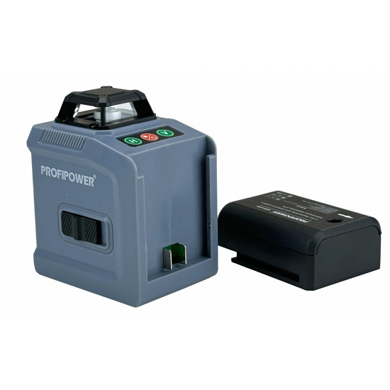 Лазерный нивелир PROFIPOWER NL-12G (12 лучей, лазер - зеленый, Li-ion - 1шт, пульт ДУ, переходник, З/У, сумка-чехол) E0214 - 1