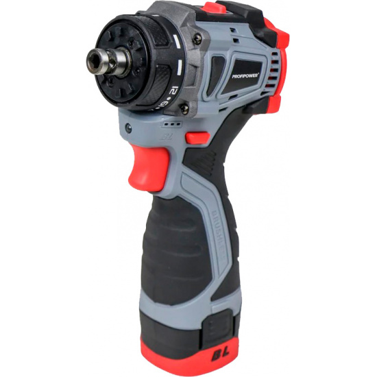 Аккумуляторный бесщеточный шуруповерт Комби PROFIPOWER BL-161C (16В, 40Нм, Li-ion 2шт, 2.0Ач, 2 скорости, 0.8-10мм, З/У, в кейсе) E0249 - 1