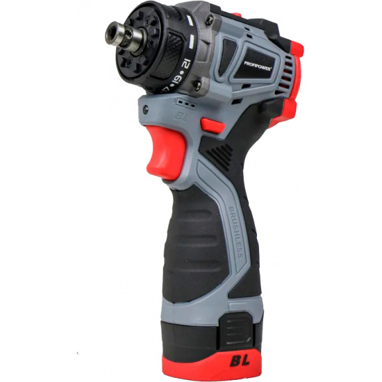 Аккумуляторный бесщеточный шуруповерт Комби PROFIPOWER BL-161C (16В, 40Нм, Li-ion 2шт, 2.0Ач, 2 скорости, 0.8-10мм, З/У, в кейсе) E0249 - 1