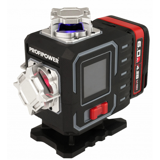 Лазерный нивелир PROFIPOWER NL-16G (16 лучей, лазер - зеленый, синий, красный, фиолетовый, Li-ion-2шт. 6.0Ач, пульт ДУ, переходник, штатив, кронштейн, в коробке) E0292 - 1