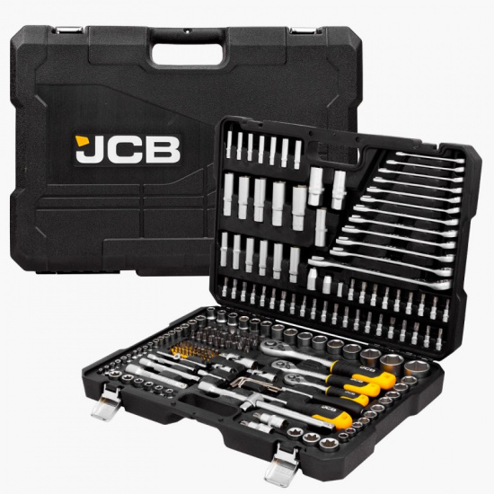 Комплект Набор инструментов JCB 216пр. 1/4'', 3/8'', 1/2''(6гр.)(4-32мм) JCB-38841 и Тележка инструментальная 5 ящиков, Цвет:желтый - 1