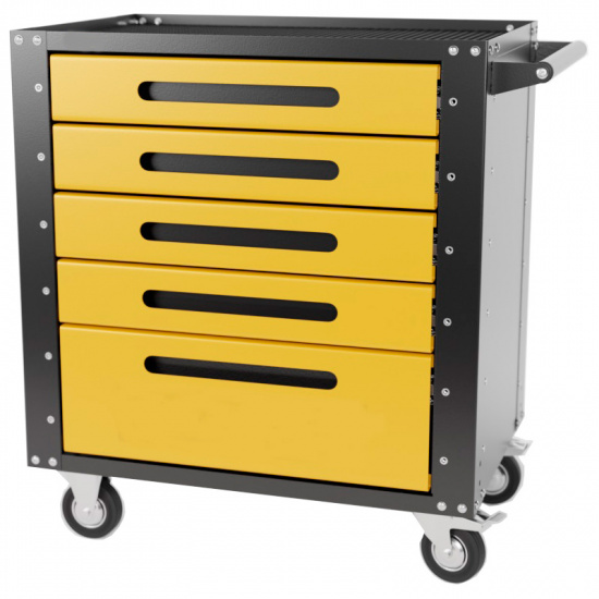 Комплект Набор инструментов JCB 216пр. 1/4'', 3/8'', 1/2''(6гр.)(4-32мм) JCB-38841 и Тележка инструментальная 5 ящиков, Цвет:желтый - 1