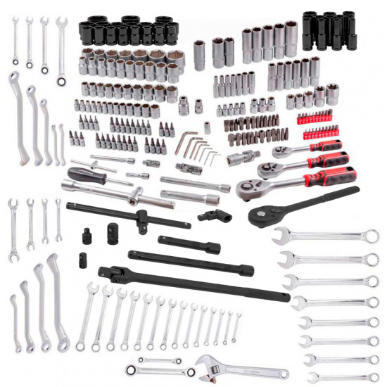 Комплект  инструмента FORCEKRAFT 254 предмета 1/4",3/8",1/2" (4-32мм) в металличекой тележке 6 полок GRAND-254 - 1
