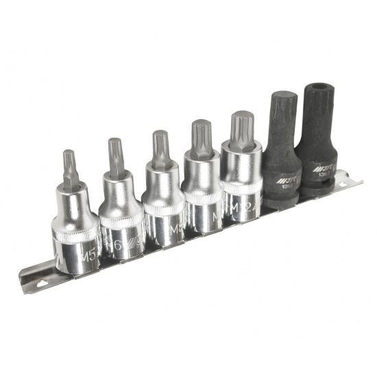 JTC Набор насадок SPLINE 1/2" M5-M14, M16H 7 предметов JTC /1 JTC-H407M - 1