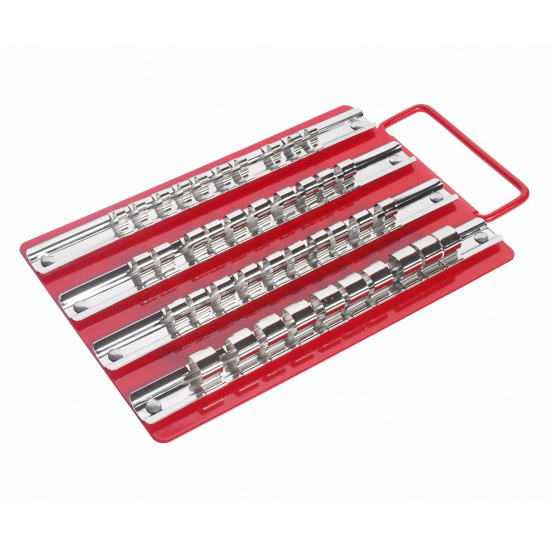 JTC Лоток с реечными держателями головок (1/4" х 10шт, 3/8" х 20шт, 1/2" х 10шт) 250х150мм JTC /1/40 JTC-3412 - 1