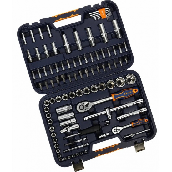 LIGE Набор торцевых головок 1/2",1/4" 6-гранный 97пр., в кейсе LG-S1097 - 1