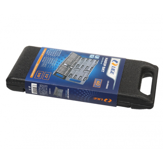 LIGE Набор бит 3/8", 1/2" (H4-H12, M5-M12, T20-T55) 40пр., в кейсе LG-S5002 - 1