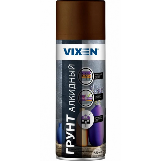 Грунт универсальный алкидный коричневый (аэрозоль) 520мл VIXEN - 1