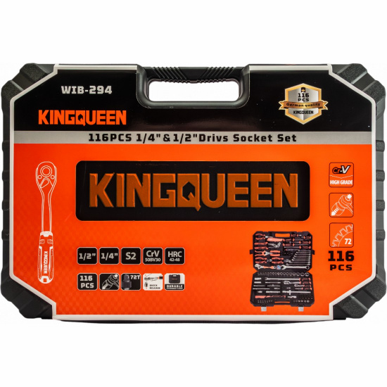 Набор инструментов KINGQUEEN 116 пред, 72 зуба, WIB-294 - 1