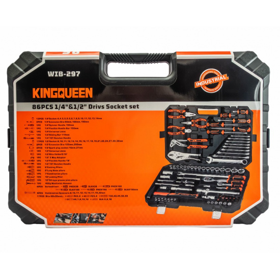 KINGQUEEN Набор инструментов 86 пред, 72 зуба WIB-297 - 1