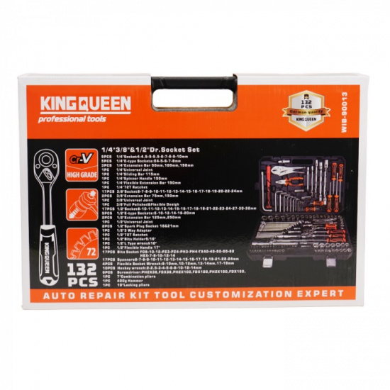 KINGQUEEN Набор инструментов 132 пред, 72 зуба, WIB-90013 - 1